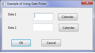 Example of using a date picker 