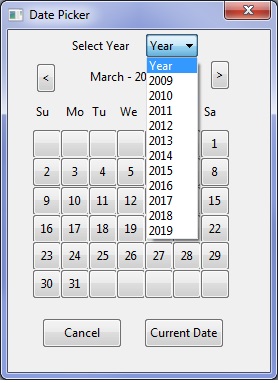 Date Picker with year